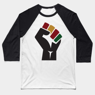 Black Power Fist - Black History Month Baseball T-Shirt